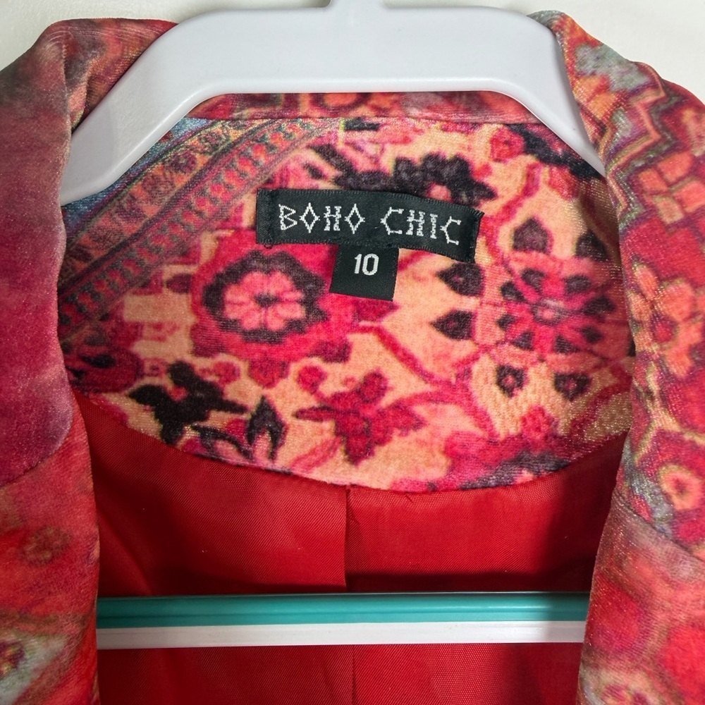 Bold Red and Pink Paisley Blazer - Picture 2 of 7